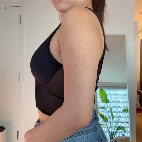 ALO YOGA - Airbrush Mesh Black Corset top (Size M) - Picture 4 of 4